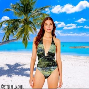 🆕 Plunging Halter One-Piece Swimsuit